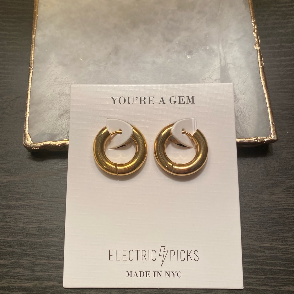 Electric ⚡️ Picks Ringo Gold Hoop Earrings